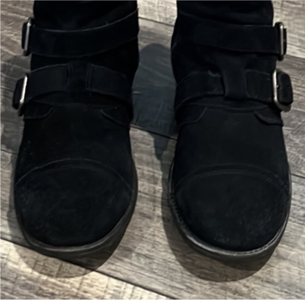 Authentic Ugg Designer Black Suede Moto Ankle Boo… - image 3